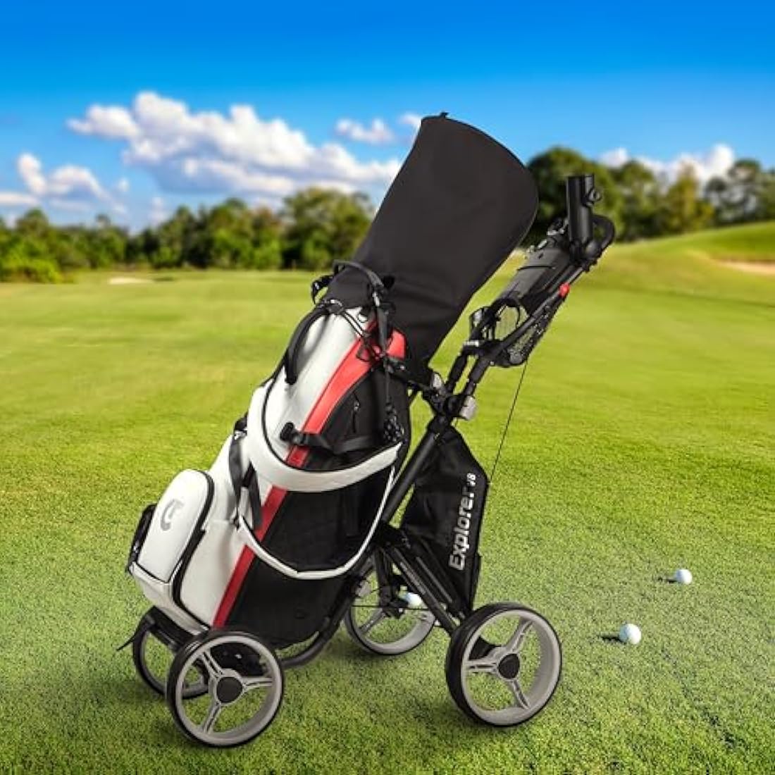 Caddytek Explorer V8 4-Wheel Golf Push Cart – Lightweight Aluminum