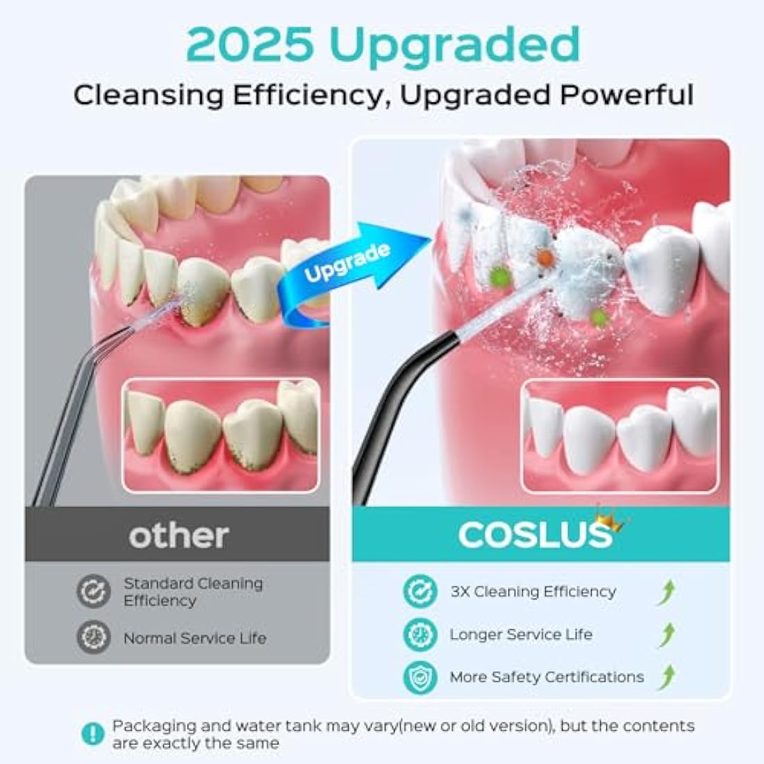 COSLUS Water Dental Flosser – Portable Cordless Oral Irrigator, 300ML
