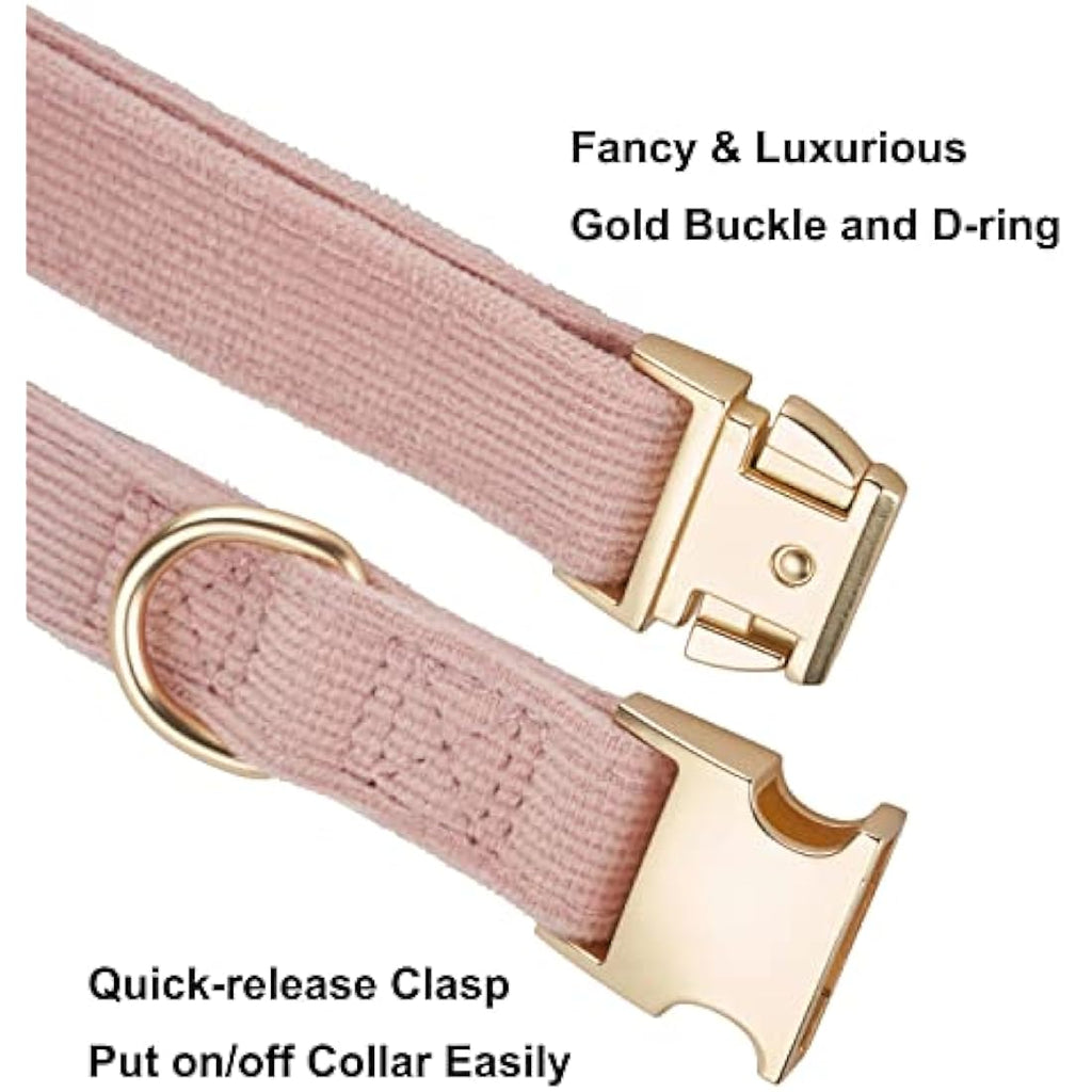 YUDOTE Small Dog Collar - Organic Cotton Corduroy for Sensitive Skin