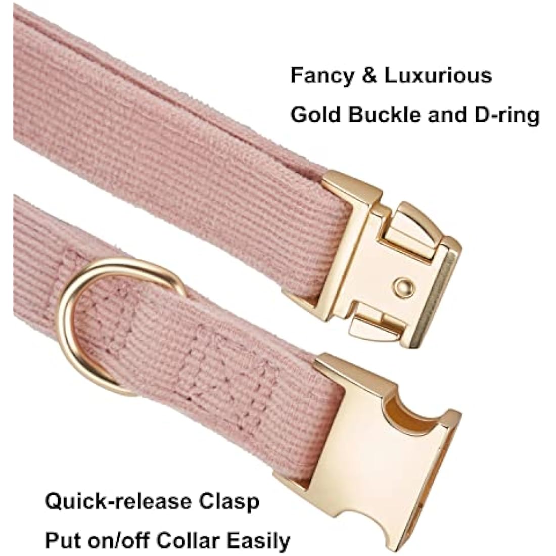 YUDOTE Small Dog Collar - Organic Cotton Corduroy for Sensitive Skin