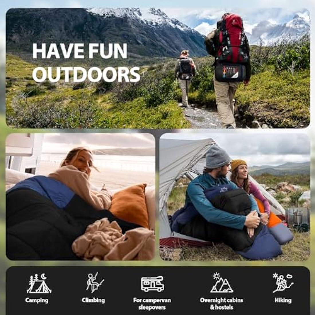 ETGLCOZY XL Sleeping Bag – 4 Season Cold Weather Camping with Compression Sack