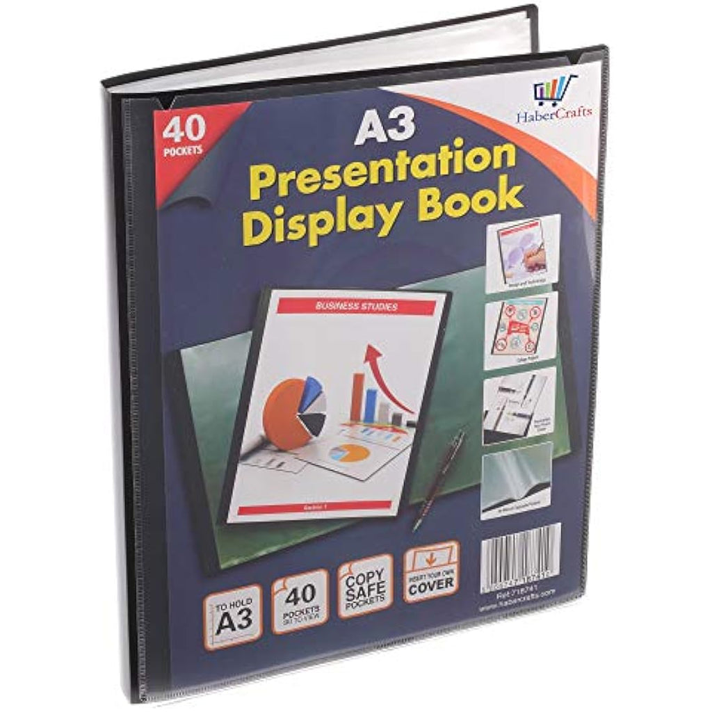 Habercrafts A3 40 Pocket Display Book | 80 View Presentation Folder Portfolio