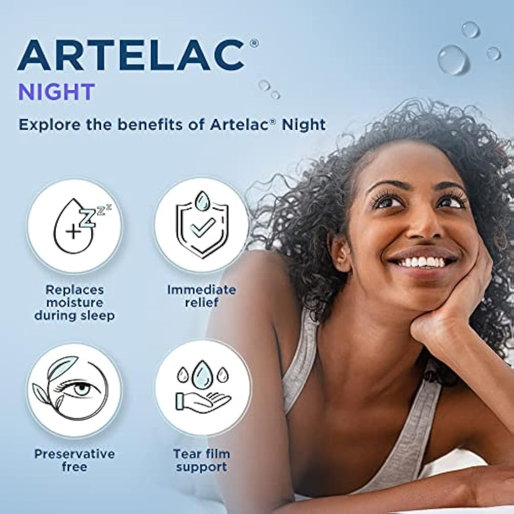 Artelac Night Eye Drops | Preservative Free Dry Eye Relief, 10ml