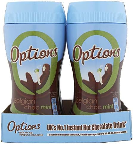 Options Mint Hot Chocolate Drink – 220g Jars (Multipack of 6)