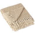 DII Stone Cotton Throw Blanket with Decorative Fringe – 50 x 60 Inch