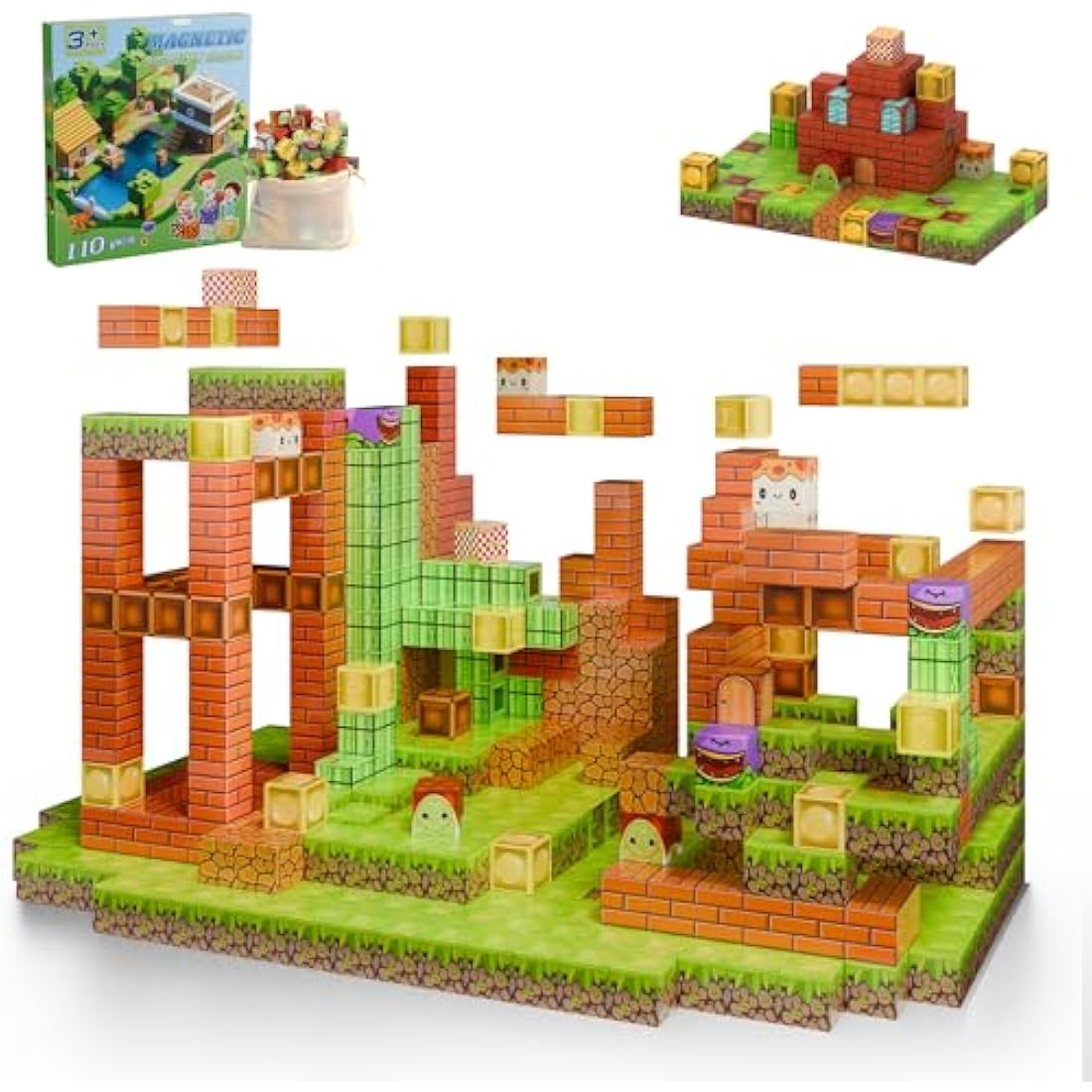Demolike Magnetic Blocks 110PCS – STEM Educational Building Toy Set