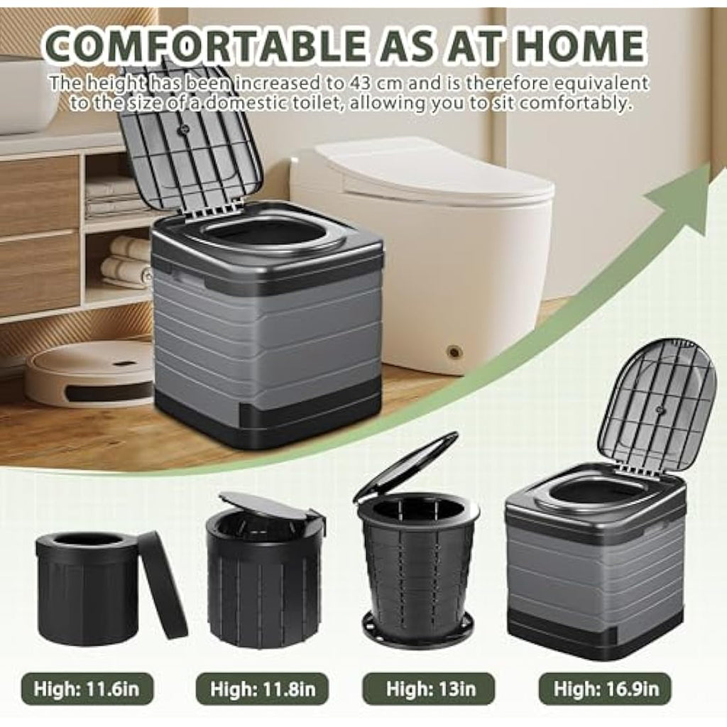 Congumi XXL Portable Camping Toilet – 16.9" Tall Folding Travel Toilet