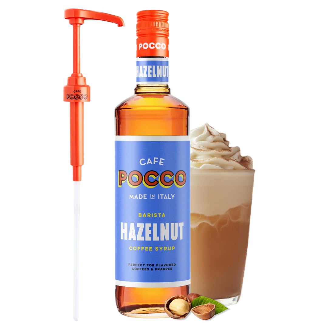 Cafe Pocco Hazelnut Coffee Syrup with Pump | Vegan & Gluten-Free