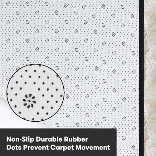 JOJOSEE Cream Area Rug – 200x300cm Soft Fluffy Shaggy Living Room Carpet