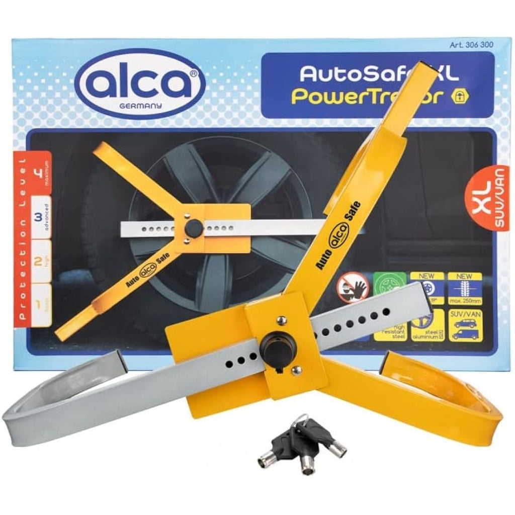 Alca XL Car Wheel Clamp Anti-Theft Lock for 16"-19" Tyres with Disc