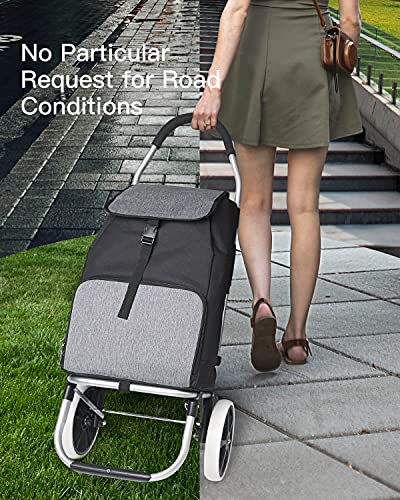 Inateck Folding Shopping Trolley - Lightweight Aluminum Cart with Thermal Bag