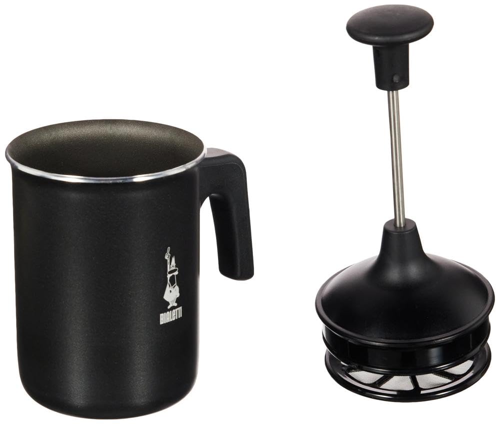 Bialetti Tuttocrema Manual Milk Frother - 166ml Aluminum Cappuccino Maker
