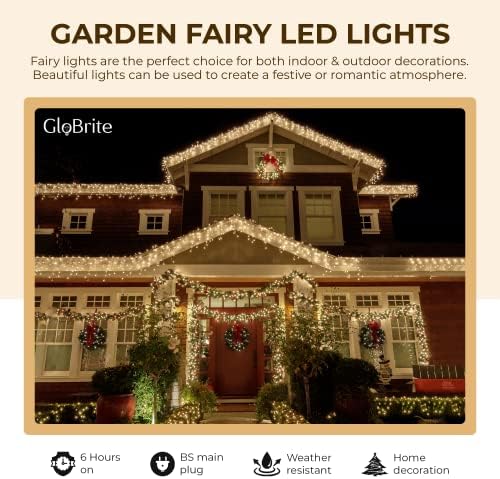 GloBrite 1000 LED Fairy Lights | 8 Modes Waterproof String Lights - White