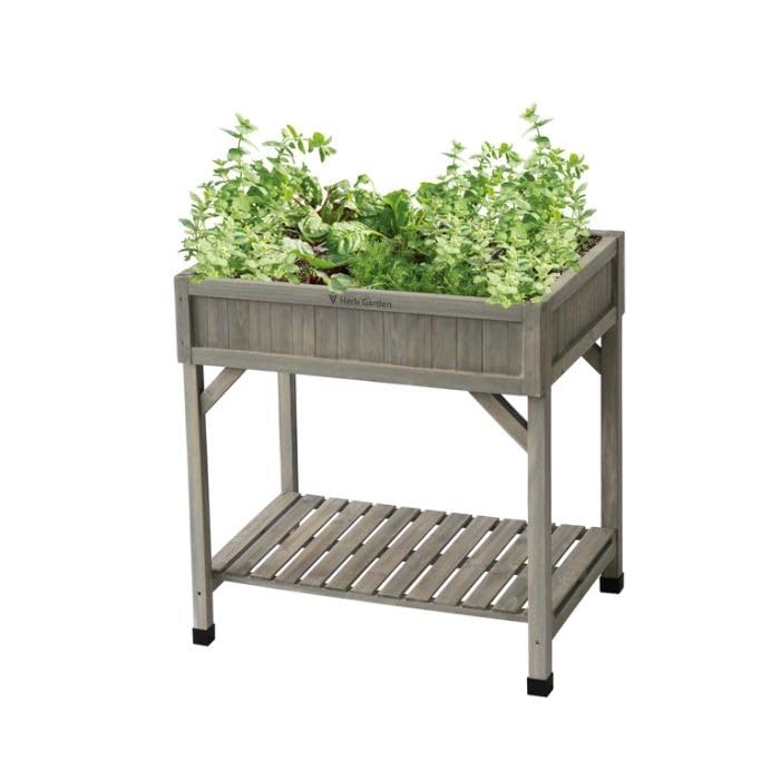 VegTrug 8 Pocket Herb Planter – Grey Raised Wooden Garden Bed
