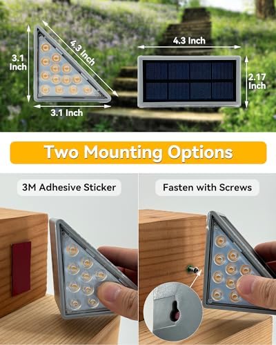Asteria Solar Step Lights – 8 Pack IP67 Waterproof 13 LED Warm White