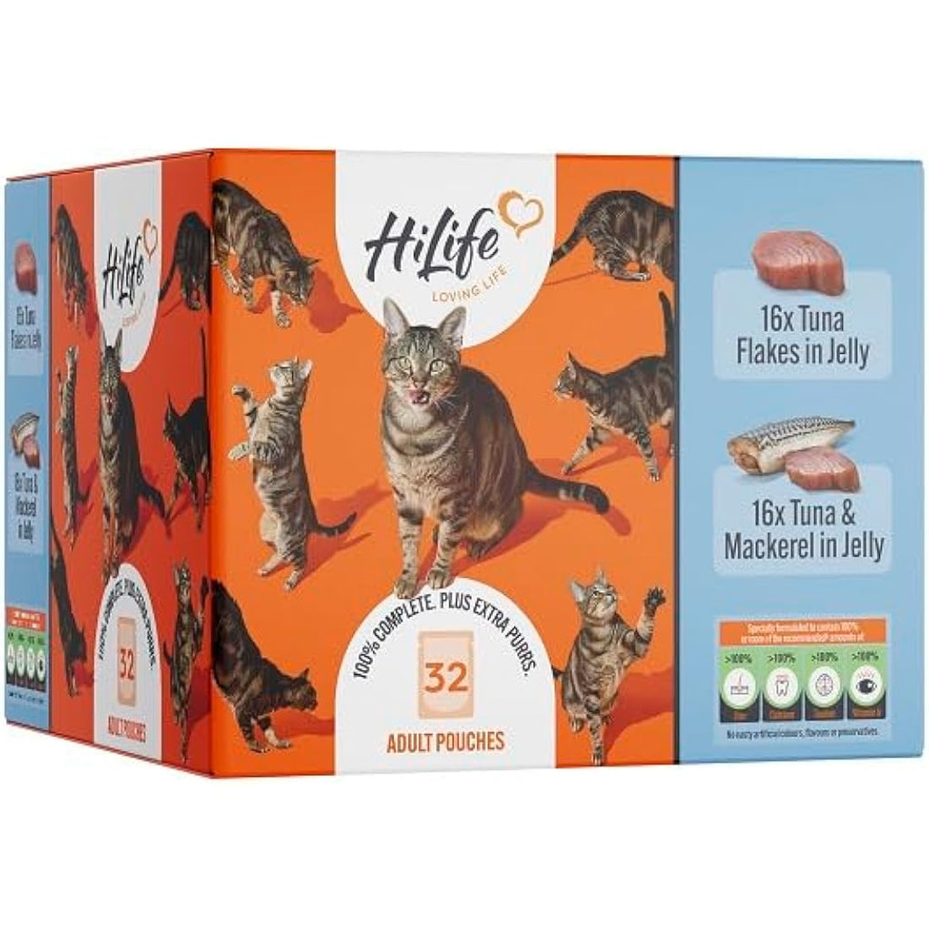HiLife Grain Free Complete Wet Cat Food – Mixed Tuna in Jelly (32 x 70g)