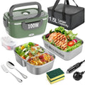 BYbrutek 100W Electric Lunch Box – 1.5L Stainless Steel Food Warmer