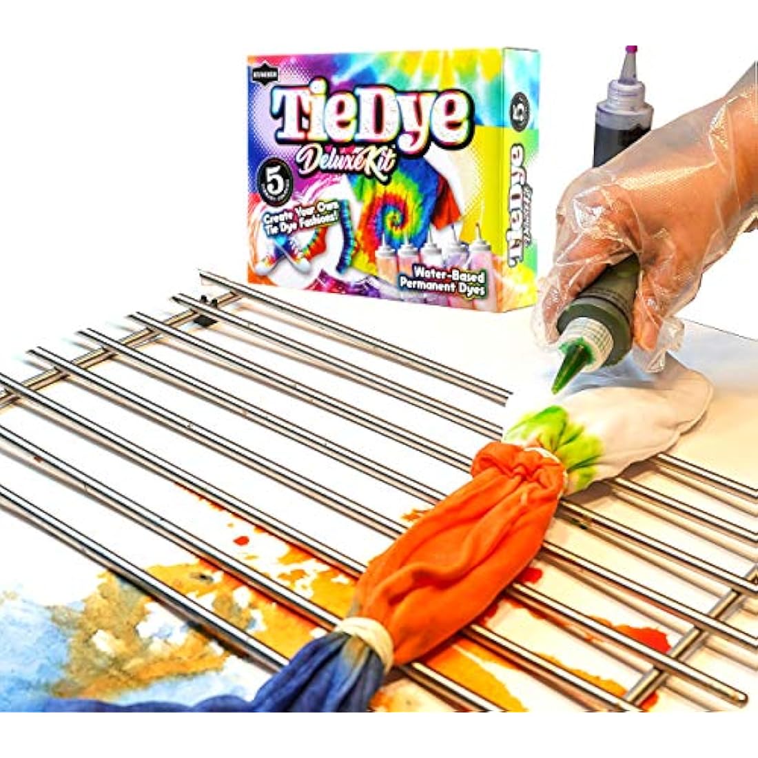 KUMBER Tie Dye Kit for Kids - 5 Colors DIY Art and Craft Set