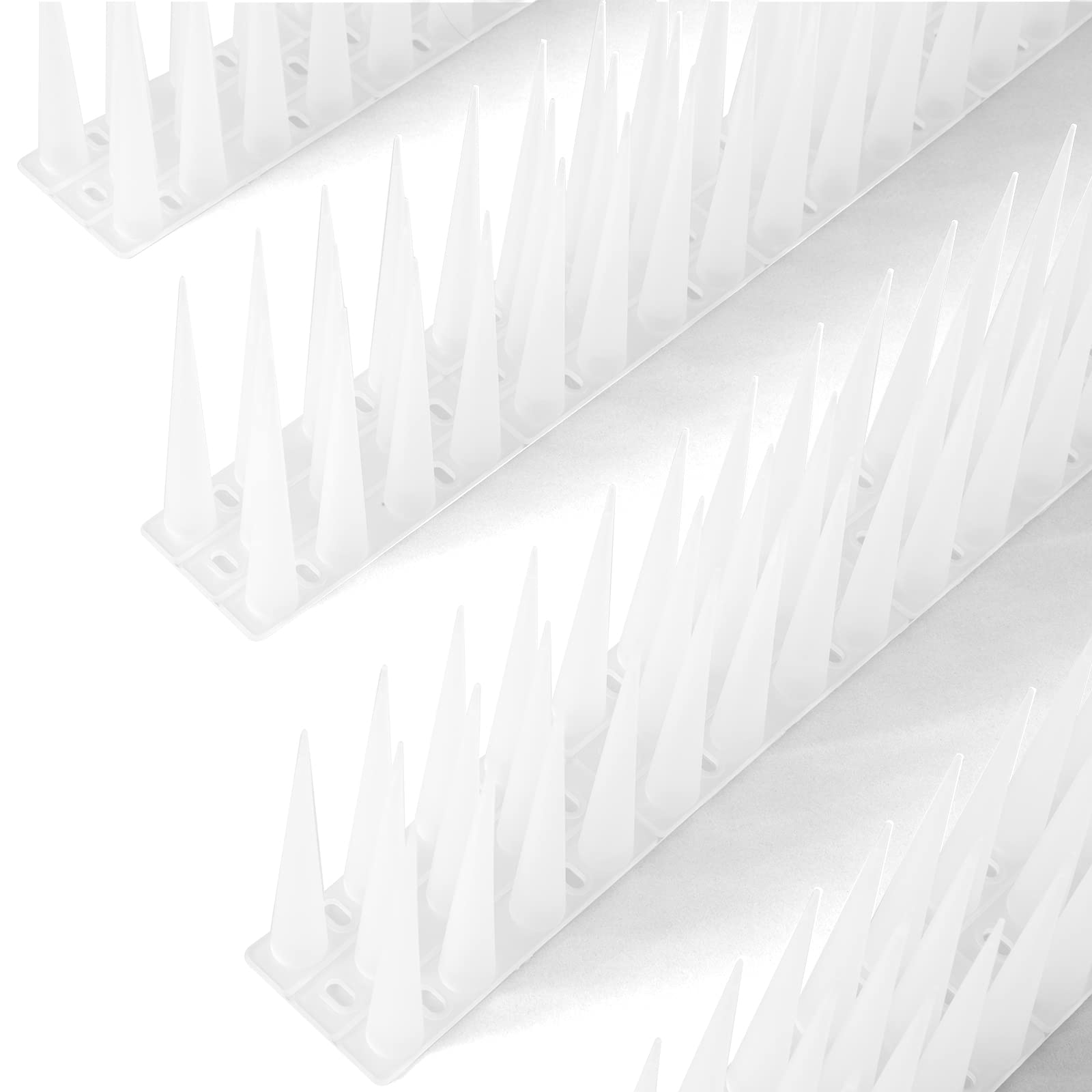 OFFO Bird Spikes 12m | 10cm High Pigeon Deterrent for Fences - Frosted Clear