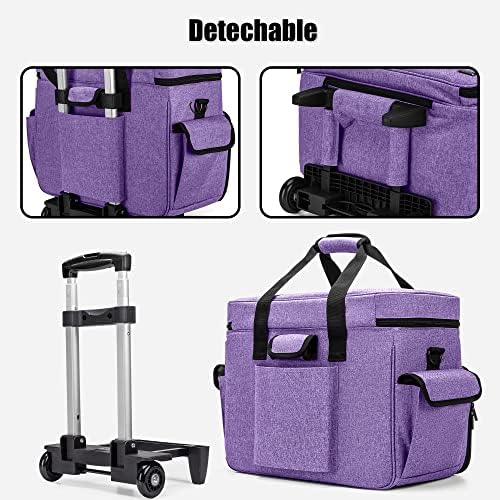 Sewing Machine Trolley Bag | Rolling Case with Wood Pad
