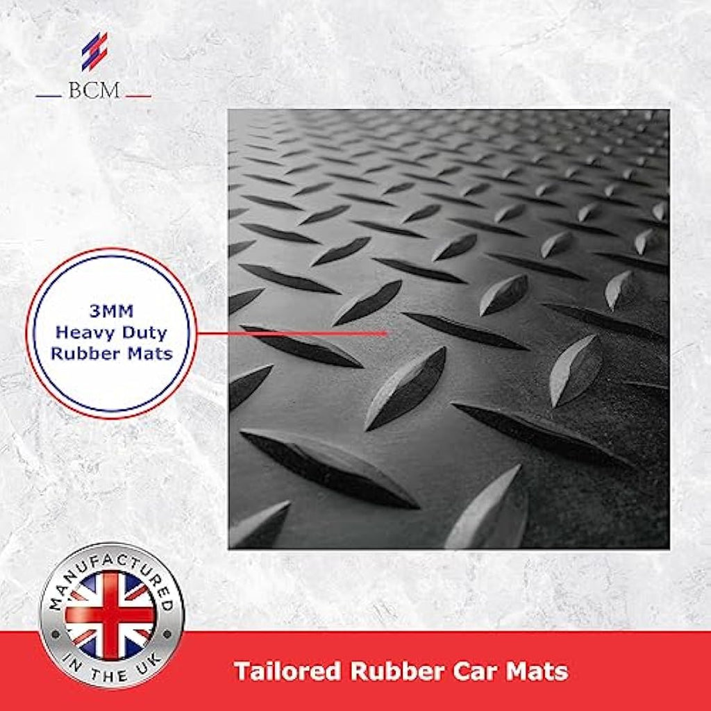 BCM Hyundai Kona 2017-Onward Tailored 3mm Rubber Car Floor Mats - 4pc