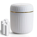 Mini Desk Bin with Press-Top Lid - Small Trash Can for Home Office Car Bathroom Living Room, White, 100 Garbage Bags Included