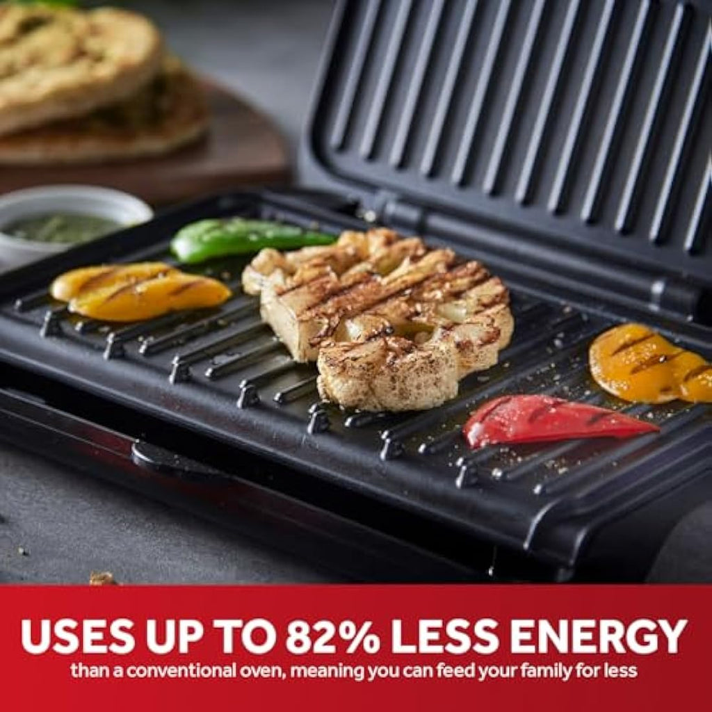 George Foreman Medium Fit Grill – Non-Stick Electric Panini Press, Black