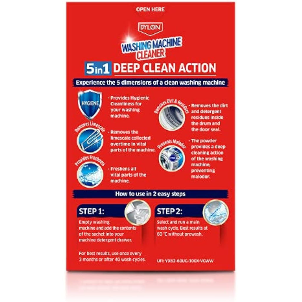Dylon 5-in-1 Washing Machine Cleaner & Limescale Remover - 6 Pack