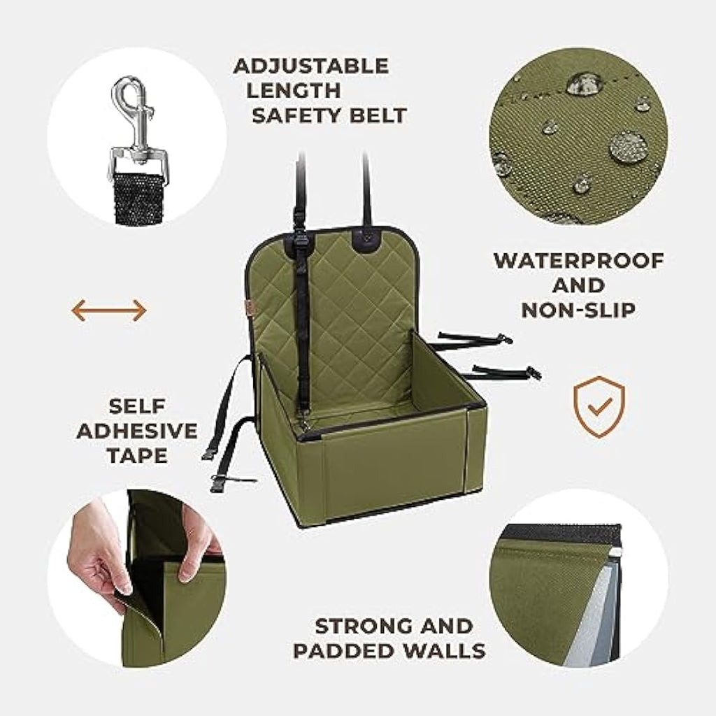Wuglo Dog Car Seat – Waterproof Booster Seat for Small to Medium Dogs