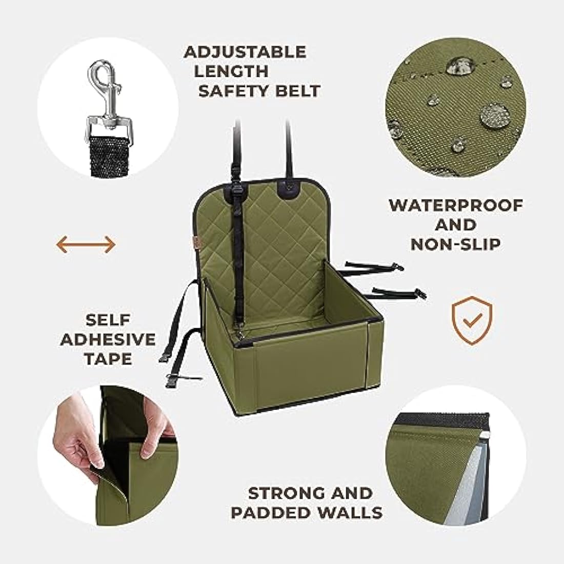 Wuglo Dog Car Seat – Waterproof Booster Seat for Small to Medium Dogs