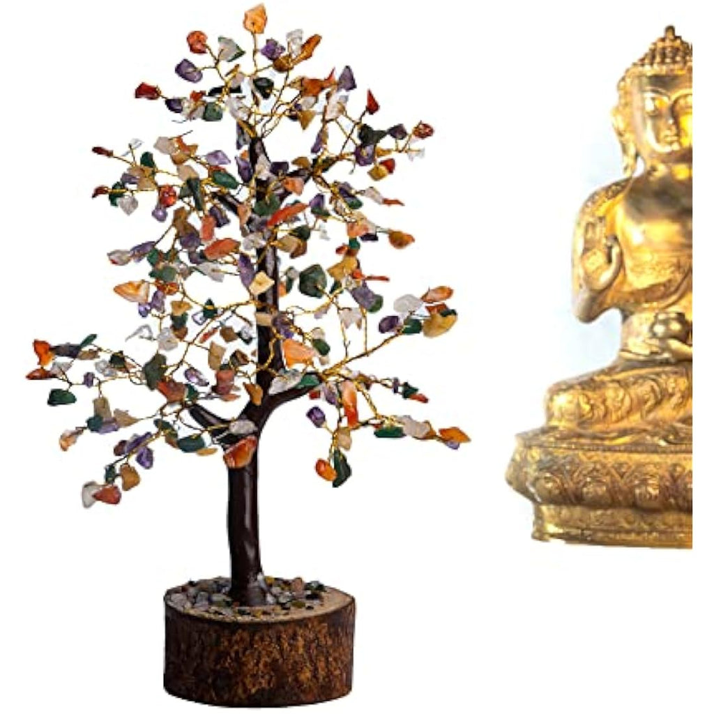 Wonder Care 7 Chakra Multi Crystal Tree - 300 Beads Feng Shui Decor