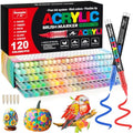 Funnasting 120 Colors Acrylic Paint Pens | Soft Brush Tip Art Markers