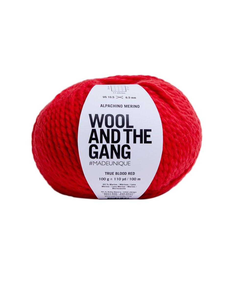 Wool and the Gang Alpachino Merino Chunky Yarn - Blood Red - 100g