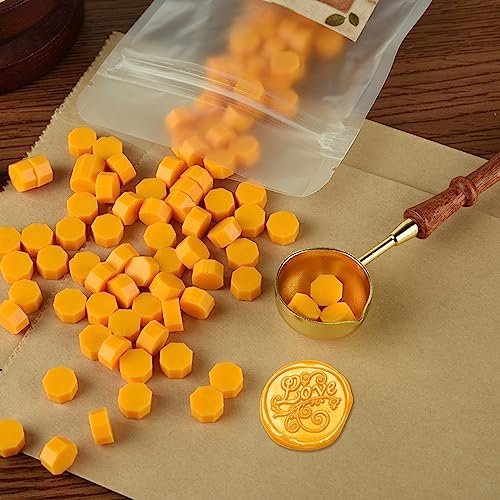 ASTARON Sealing Wax Beads Kit – 300 Pcs Octagon Wax with Melting Spoon