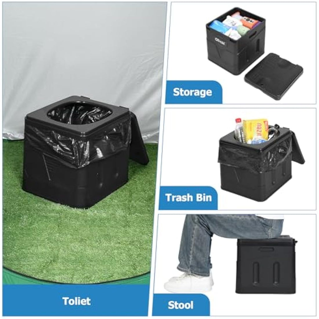 OTraki Foldable Camping Toilet – Portable Large Travel Potty for Adults