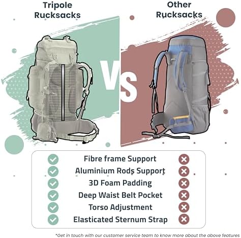 Tripole Colonel Internal Frame Rucksack | Hiking Backpack with Daypack