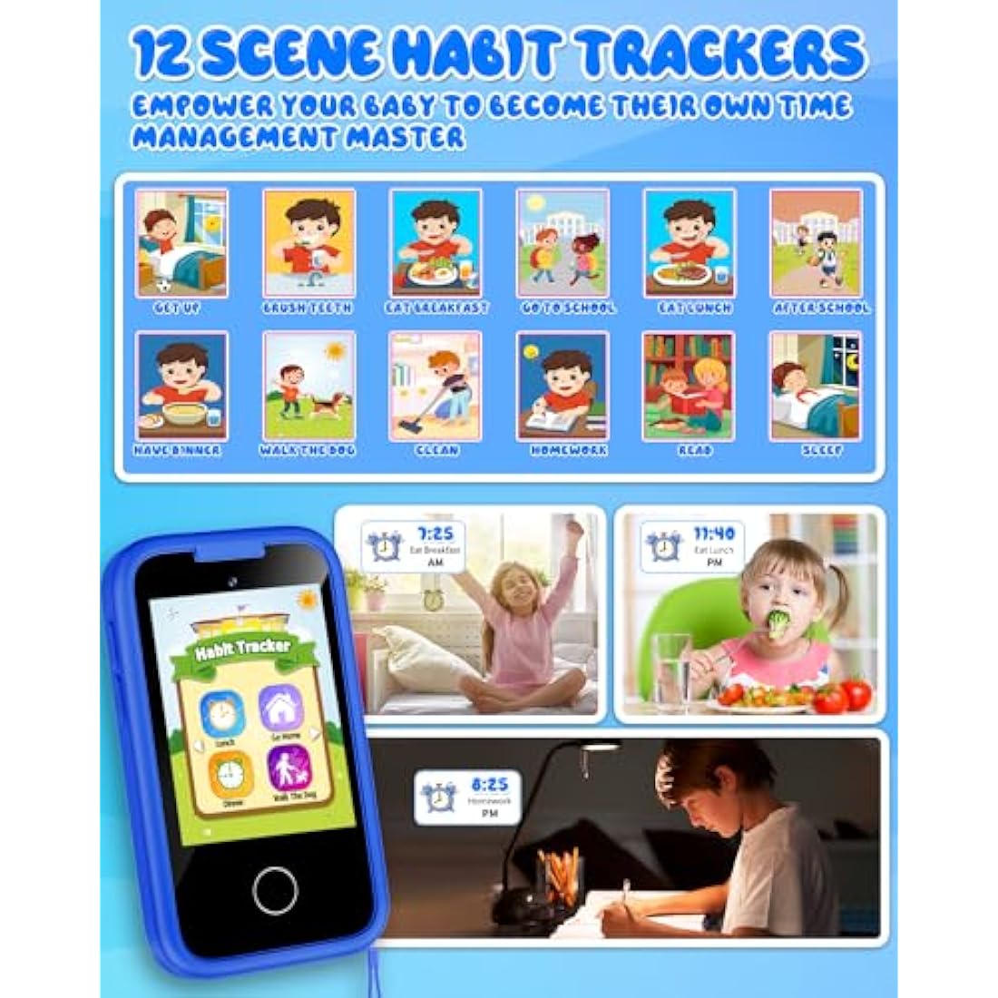 KAKTIN Kids Smart Phone – Dinosaur Learning Toy with Dual Camera & 8GB SD