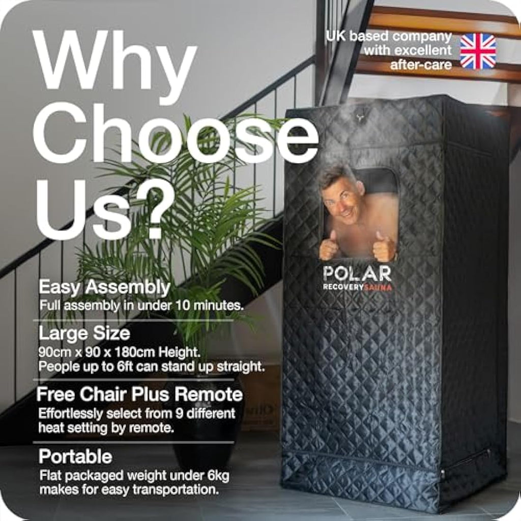 Polar Recovery Portable Steam Sauna - 6FT Full-Size Home Sauna Kit