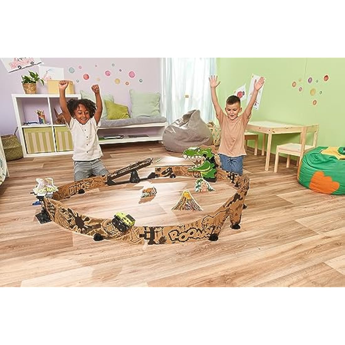 VTech Car-Board Racers Off-Roader & Track – Dinosaur Cardboard Playset