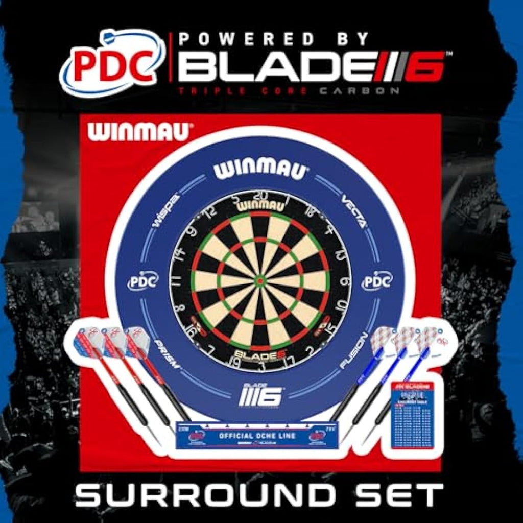 Winmau Blade 6 Dartboard Surround Set | Professional Steel Tip Darts