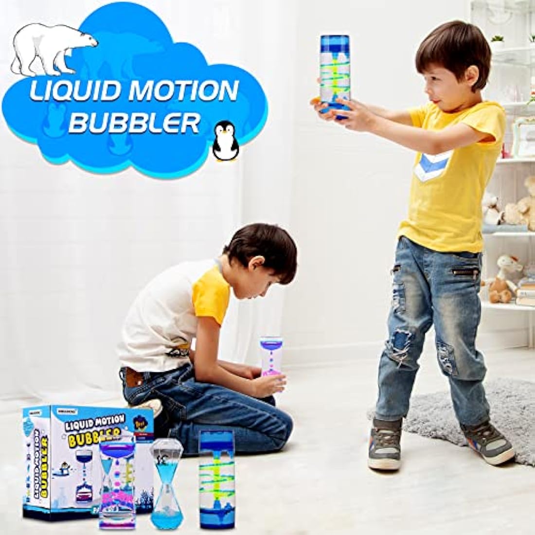 Jolof Store Liquid Motion Bubbler Sensory Toy - 3 Pack Calming Timer