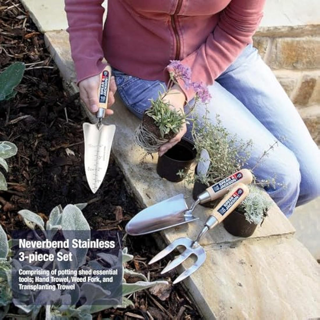 Spear & Jackson Neverbend Stainless Steel 3 Piece Garden Tool Gift Set
