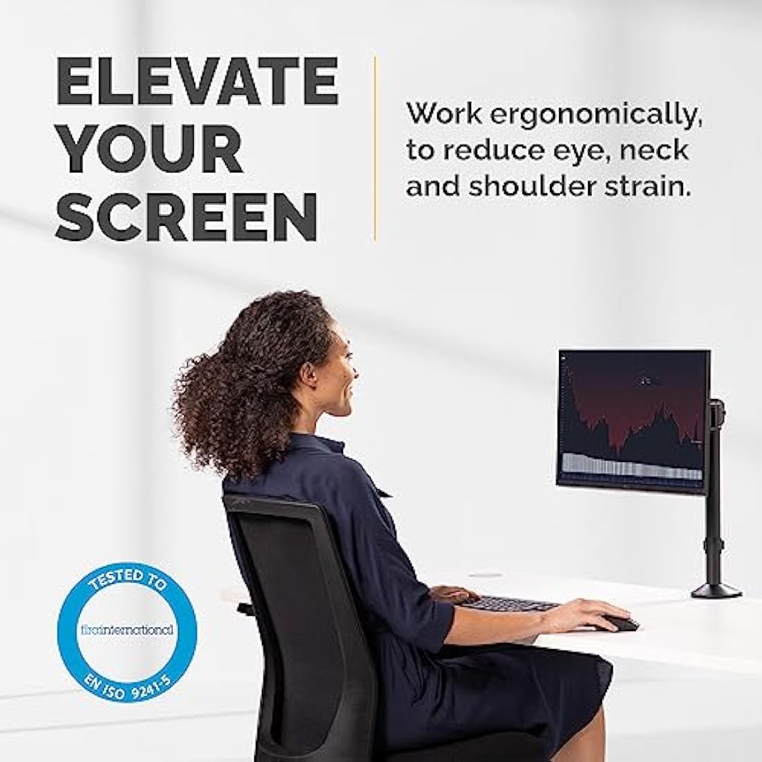 Fellowes Reflex Single Monitor Arm – Ergonomic Desk Mount for 32" Screens