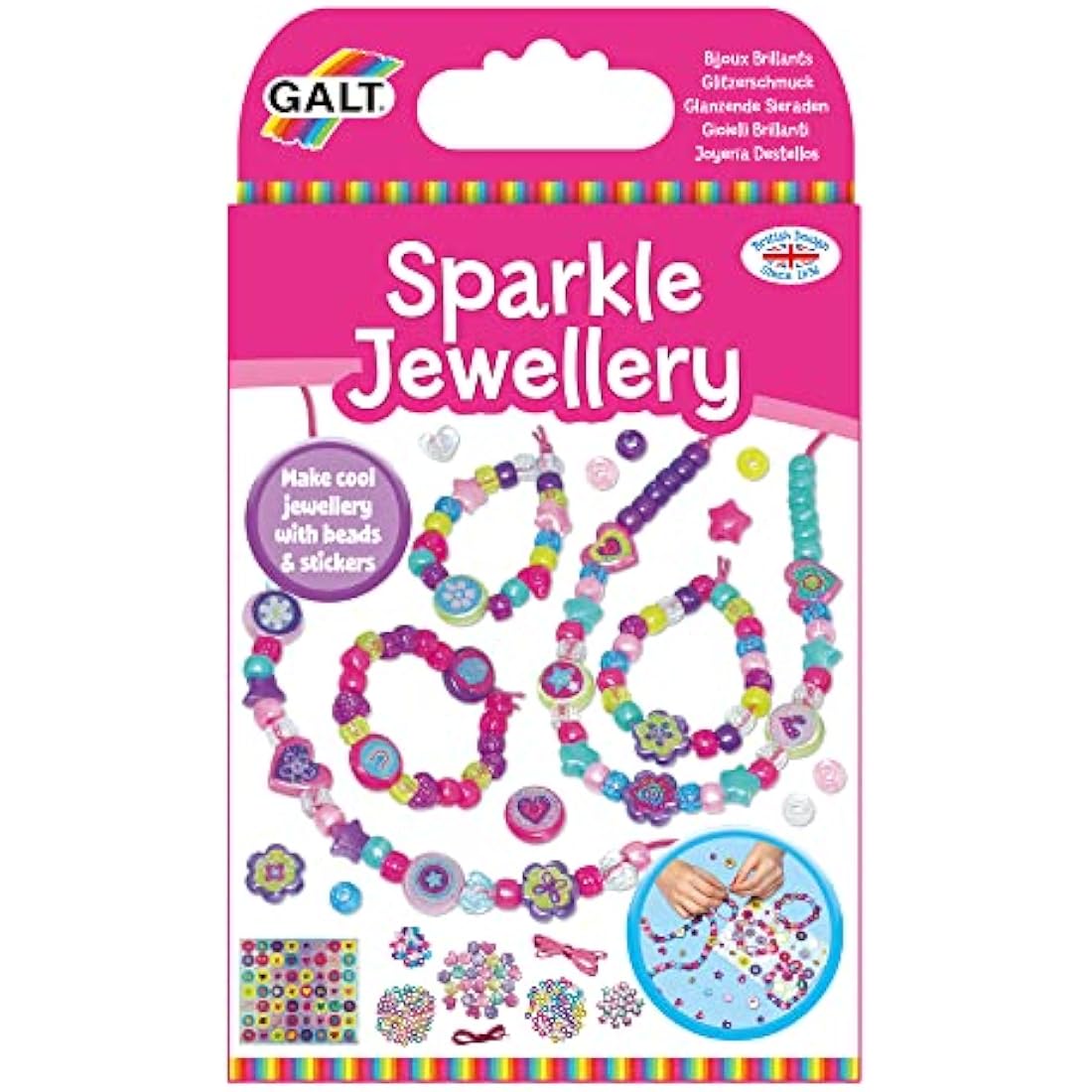 Galt Sparkle Jewellery Kit – Kids Necklace and Bracelet Making Set