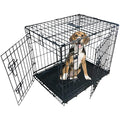 Ellie-Bo 24-inch Folding Dog Crate | 2-Door Metal Cage with Tray