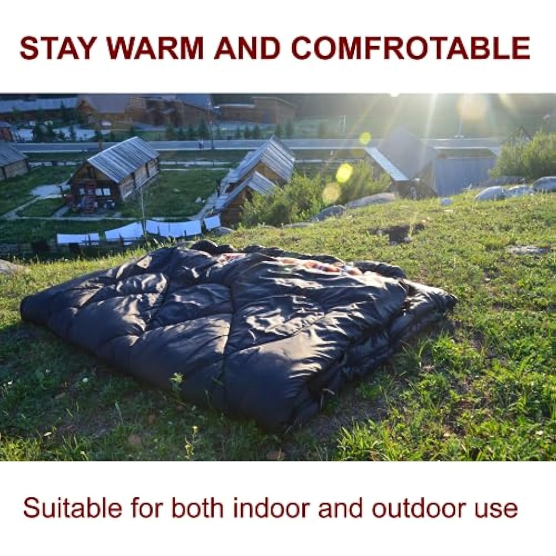 Mcota Double Sleeping Bag | Cotton Flannel Queen Size for Winter Camping