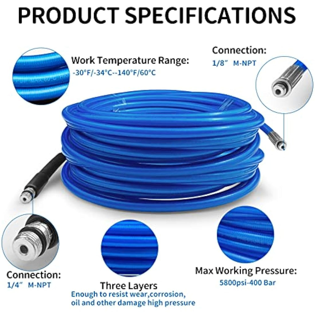 Jolof Store 30M Sewer Jetter Kit – 5800 PSI Drain Cleaning Hose for Karcher