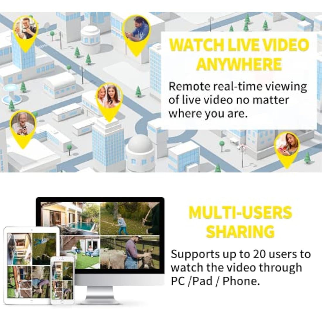 Septekon 2K Outdoor Security Camera – 2 Pack Wireless WiFi Home Surveillance