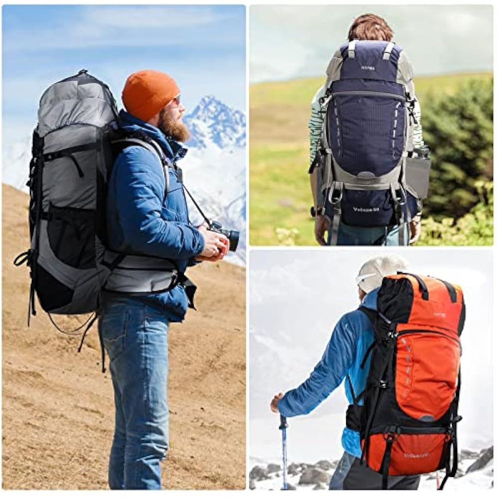 HOMIEE 60L Hiking Backpack | Waterproof Travel Rucksack with Rain Cover