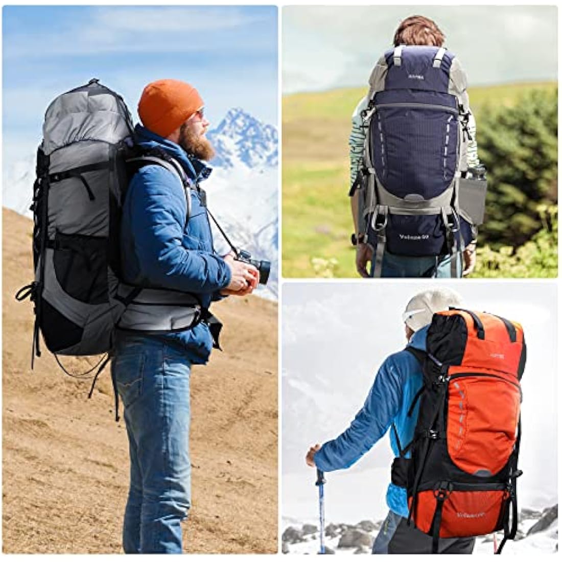 HOMIEE 60L Hiking Backpack | Waterproof Travel Rucksack with Rain Cover